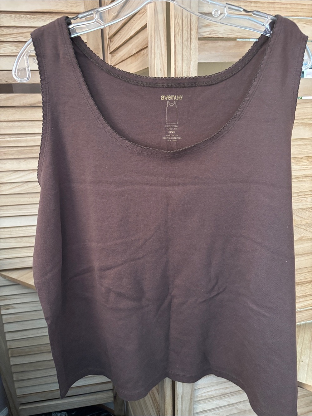 Avenue Brown Scoop Neck Tank Top 22/24